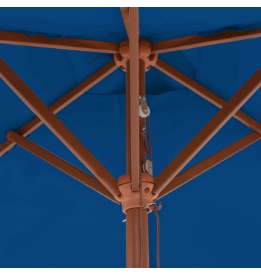  Lauko skėtis su mediniu stulpu, mėlynos spalvos, 150x200cm - Lauko skėčiai, uždangos nuo saulės - 6