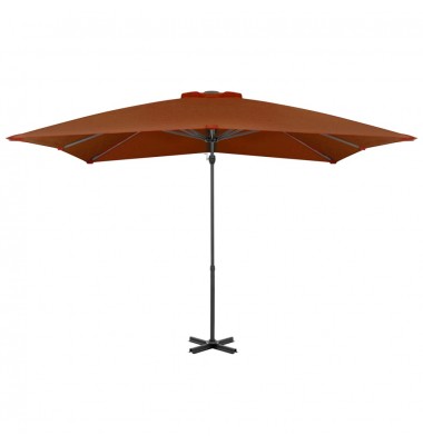  Gembinis skėtis su aliuminiu stulpu, terakota, 250x250cm - Lauko skėčiai, uždangos nuo saulės - 2
