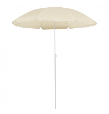  Lauko skėtis su plieniniu stulpu, smėlio spalvos, 180cm - Lauko skėčiai, uždangos nuo saulės - 1