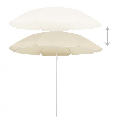  Lauko skėtis su plieniniu stulpu, smėlio spalvos, 180cm - Lauko skėčiai, uždangos nuo saulės - 2