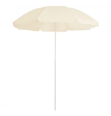  Lauko skėtis su plieniniu stulpu, smėlio spalvos, 180cm - Lauko skėčiai, uždangos nuo saulės - 1