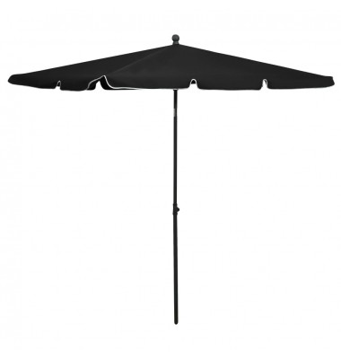  Sodo skėtis nuo saulės su stulpu, juodos spalvos, 210x140cm - Lauko skėčiai, uždangos nuo saulės - 1