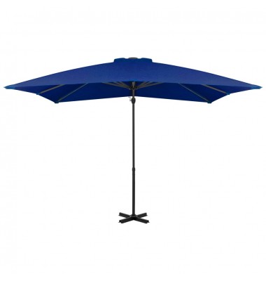  Gembinis skėtis su aliuminiu stulpu, tamsiai mėlynas, 250x250cm - Lauko skėčiai, uždangos nuo saulės - 2