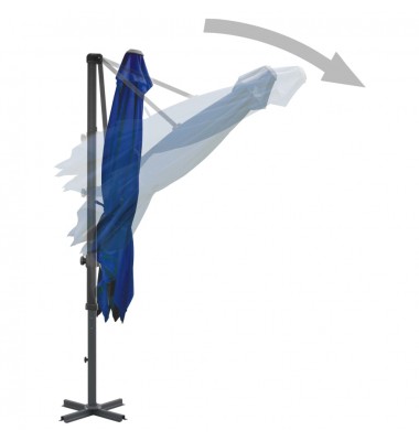  Gembinis skėtis su aliuminiu stulpu, tamsiai mėlynas, 250x250cm - Lauko skėčiai, uždangos nuo saulės - 4