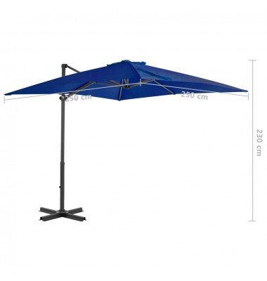  Gembinis skėtis su aliuminiu stulpu, tamsiai mėlynas, 250x250cm - Lauko skėčiai, uždangos nuo saulės - 6