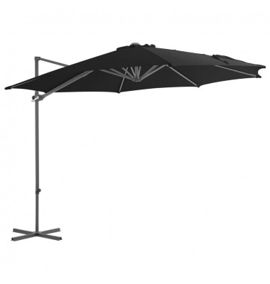  Gembinis skėtis su plieniniu stulpu, juodos spalvos, 300cm - Lauko skėčiai, uždangos nuo saulės - 1