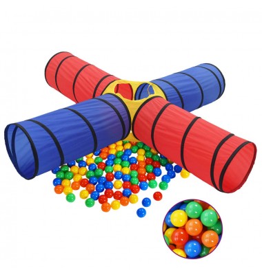  Žaidimų tunelis su 250 kamuoliukų, spalvotas - Žaidimų nameliai, batutai, smėlio dėžės - 1
