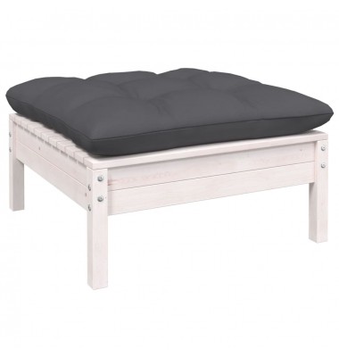  Sodo komplektas su pagalvėmis, 8 dalių, baltas, pušies mediena - Lauko baldų komplektai - 5