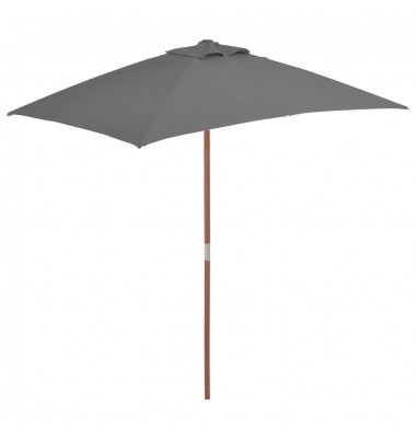  Lauko skėtis su mediniu stulpu, 150x200cm, antracito sp. - Lauko skėčiai, uždangos nuo saulės - 1