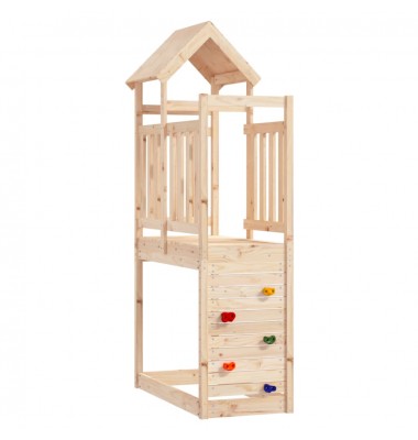  Žaidimų bokštas su laipiojimo sienele, 53x110,5x214cm, pušis - Žaidimų nameliai, batutai, smėlio dėžės - 1