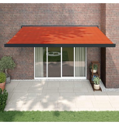  Ištraukiama markizė, oranžinė/ruda, 4x3m, audinys ir aliuminis - Markizės terasoms, langams, durims - 1