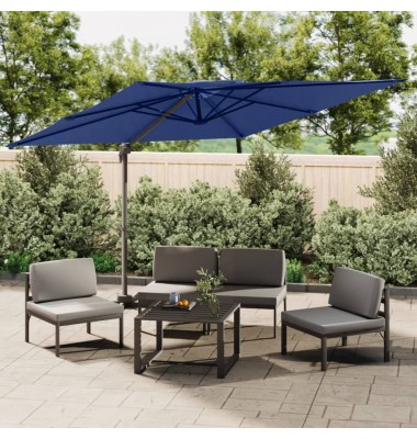  Gembės formos skėtis su dvigubu viršumi, mėlynas, 400x300cm - Lauko skėčiai, uždangos nuo saulės - 1