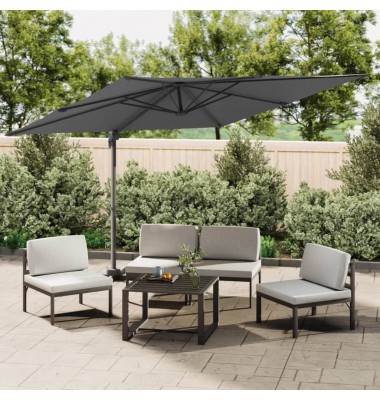  Gembės formos skėtis su aliuminio stulpu, antracito, 400x300cm - Lauko skėčiai, uždangos nuo saulės - 1