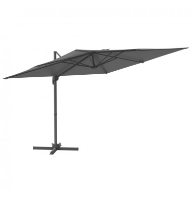  Gembės formos skėtis su aliuminio stulpu, antracito, 400x300cm - Lauko skėčiai, uždangos nuo saulės - 2
