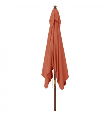  Sodo skėtis su mediniu stulpu, terakota spalvos, 300x300x273cm - Lauko skėčiai, uždangos nuo saulės - 4