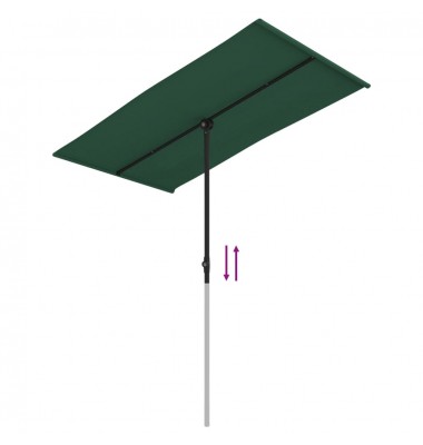  Lauko skėtis su aliuminio stulpu, žalios spalvos, 180x110cm - Lauko skėčiai, uždangos nuo saulės - 7