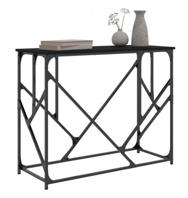  Konsolinis staliukas, juodas, 100x40x80cm, apdirbta mediena - Žurnaliniai staliukai - 3