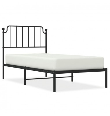  Metalinis lovos rėmas su galvūgaliu, juodos spalvos, 90x190cm - Lovos - 2