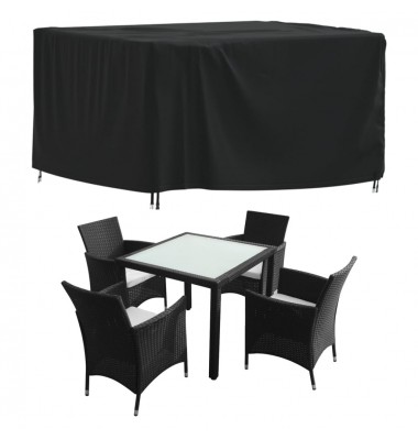  Sodo baldų uždangalas, juodas, 125x125x74 cm, 420D oksfordas - Baldų uždangalai, priedai - 2