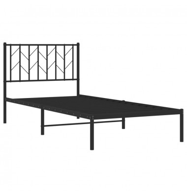  Metalinis lovos rėmas su galvūgaliu, juodos spalvos, 90x190cm - Lovos - 4