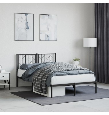  Metalinis lovos rėmas su galvūgaliu, juodos spalvos, 120x190 cm - Lovos - 1