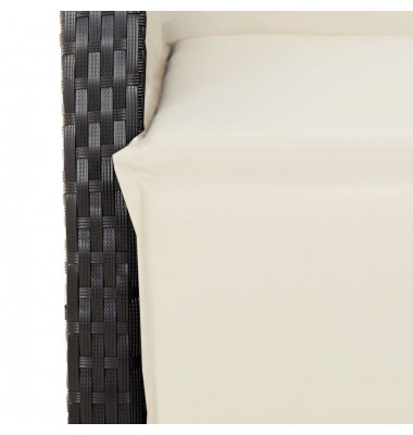  Bistro komplektas su pagalvėlėmis, 3 dalių, juodas, poliratanas - Lauko baldų komplektai - 6