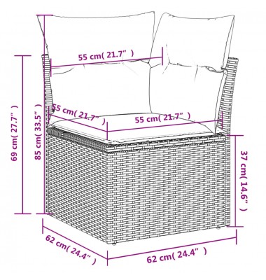  Sofos komplektas su pagalvėlėmis, 6 dalių, pilkas, poliratanas - Lauko baldų komplektai - 10
