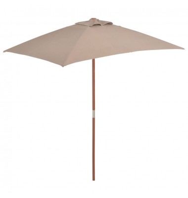  Lauko skėtis su mediniu stulpu, 150x200cm, taupe spalvos - Lauko skėčiai, uždangos nuo saulės - 1