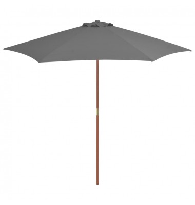  Lauko skėtis su mediniu stulpu, antracito spalvos, 270 cm - Lauko skėčiai, uždangos nuo saulės - 1