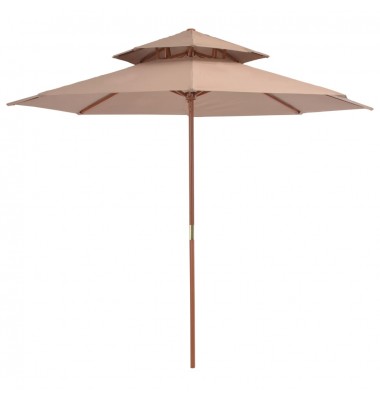  Dvig. stog. lauko skėtis su med. stulp., 270cm, taupe sp. - Lauko skėčiai, uždangos nuo saulės - 1