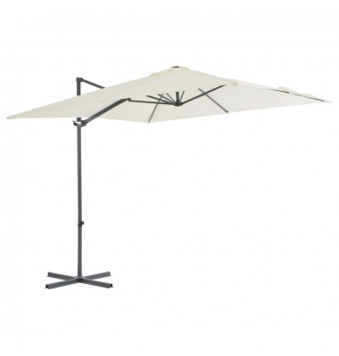  Gem. form. saulės skėtis su plien. stulp., smėl. sp., 250x250cm - Lauko skėčiai, uždangos nuo saulės - 1