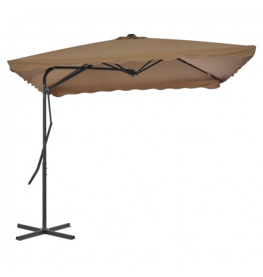  Lauko skėtis su plieniniu stulpu, taupe sp., 250x250 cm - Lauko skėčiai, uždangos nuo saulės - 1