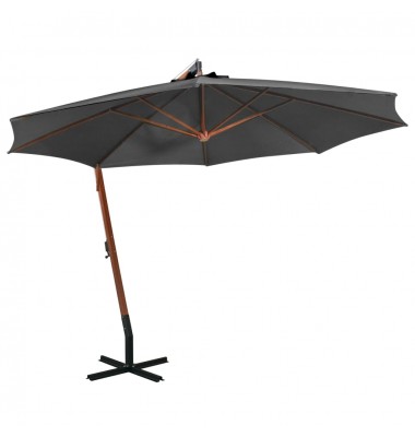  Kabantis skėtis su stulpu, antracito, 3,5x2,9m, eglės masyvas - Lauko skėčiai, uždangos nuo saulės - 1