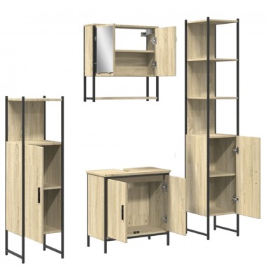 Vonios baldų komplektas, 4 dalių, ąžuolo, apdirbta mediena - Vonios baldų komplektai - 5
