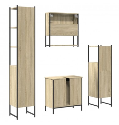  Vonios baldų komplektas, 4 dalių, ąžuolo, apdirbta mediena - Vonios baldų komplektai - 8