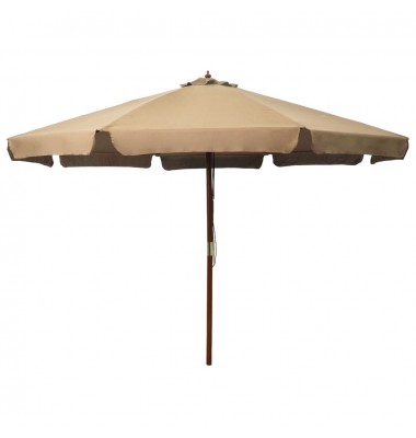  Lauko skėtis su mediniu stulpu, taupe spalvos, 330cm - Lauko skėčiai, uždangos nuo saulės - 1