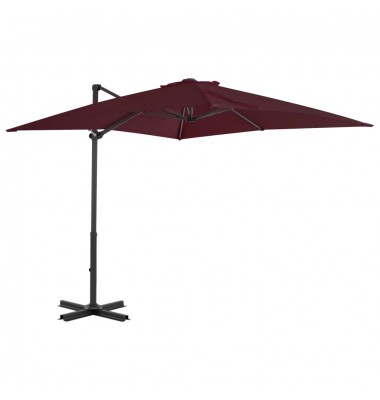  Gembinis skėtis su aliuminiu stulpu, raudonas, 250x250cm - Lauko skėčiai, uždangos nuo saulės - 1