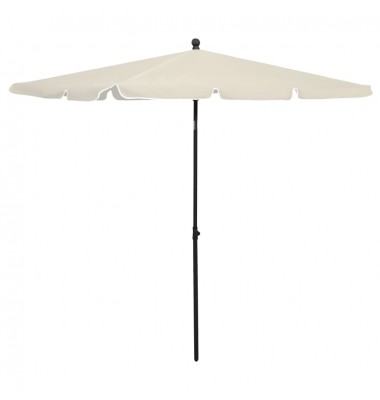 Sodo skėtis nuo saulės su stulpu, smėlio spalvos, 210x140cm - Lauko skėčiai, uždangos nuo saulės - 1