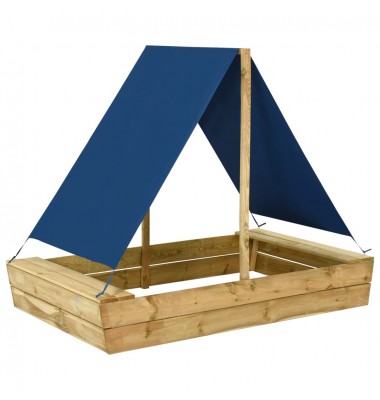  Smėlio dėžė su stogu, 160x100x133cm, impregnuota pušies mediena - Žaidimų nameliai, batutai, smėlio dėžės - 1