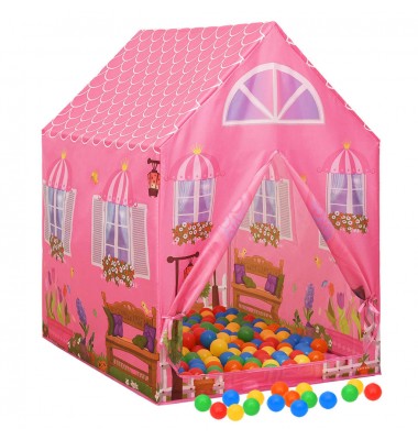  Žaidimų palapinė su 250 kamuoliukų, rožinė, 69x94x104cm - Žaidimų nameliai, batutai, smėlio dėžės - 2