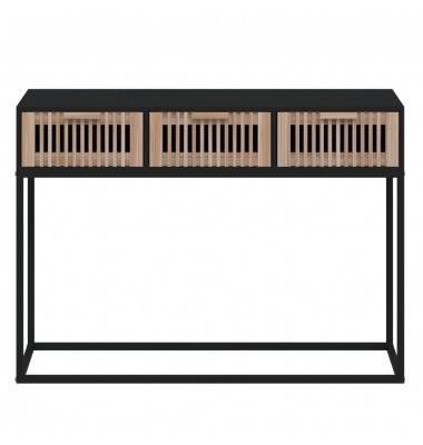  Konsolinis staliukas, juodas, 105x30x75cm, mediena ir geležis - Žurnaliniai staliukai - 4