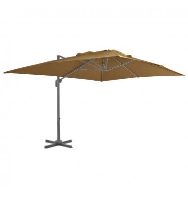  Gem. form. saulės skėtis su alium. stulp., taupe sp., 400x300cm - Lauko skėčiai, uždangos nuo saulės - 1