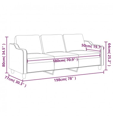 Trivietė sofa, tamsiai pilkos spalvos, 180cm, audinys - Sofos, sofos-lovos - 8