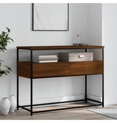  Konsolinis staliukas, rudas ąžuolo, 100x40x75cm, mediena - Žurnaliniai staliukai - 1