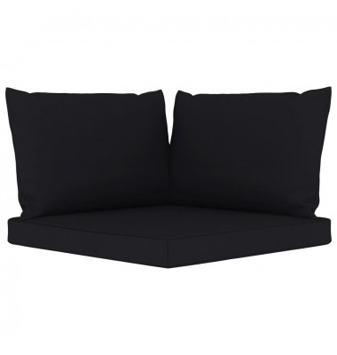  Dvivietė sodo sofa iš palečių su juodomis pagalvėlėmis, eglė - Lauko baldų komplektai - 9