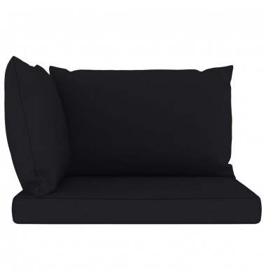  Dvivietė sodo sofa iš palečių su juodomis pagalvėlėmis, eglė - Lauko baldų komplektai - 10