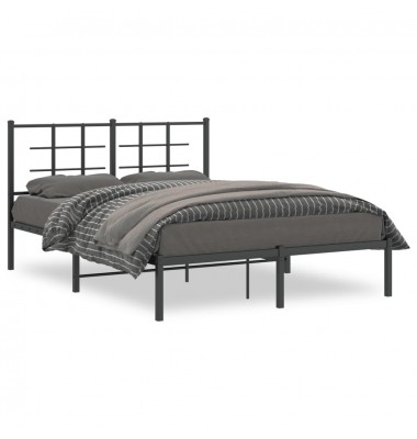  Metalinis lovos rėmas su galvūgaliu, juodos spalvos, 140x200cm - Lovos - 1
