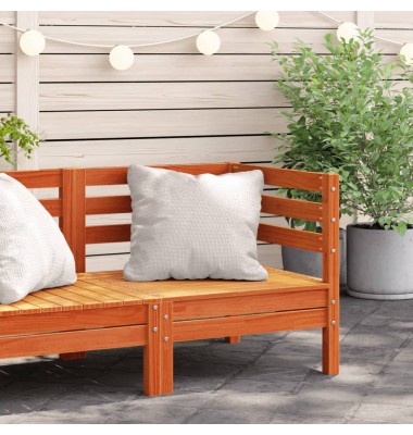  Kampinė sodo sofos dalis, vaško ruda, pušies medienos masyvas - Moduliniai lauko baldai - 1