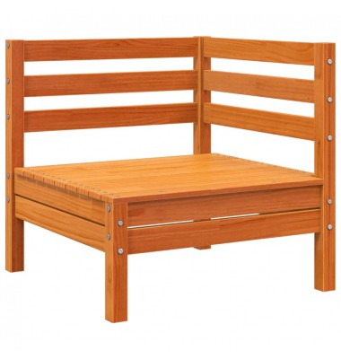  Kampinė sodo sofos dalis, vaško ruda, pušies medienos masyvas - Moduliniai lauko baldai - 2