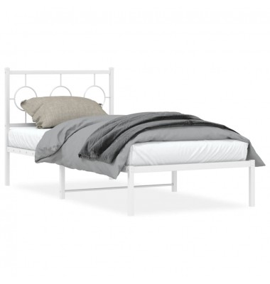 Metalinis lovos rėmas su galvūgaliu, baltas, 90x190cm - Lovos - 1